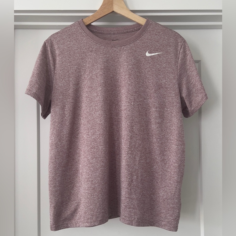 Nike Women's Maroon Heather Dri-FIT Crew Neck Tee
